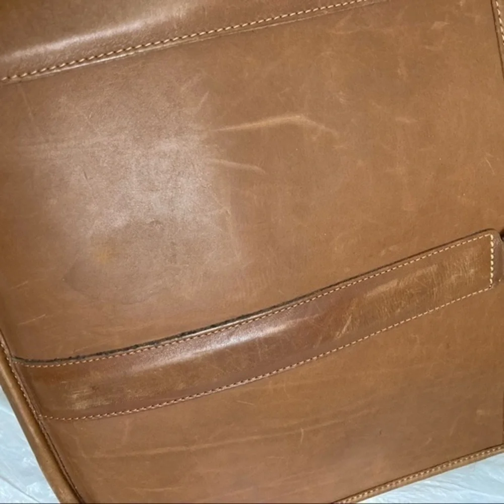 Coach vintage English tan leather briefcase laptop work bag